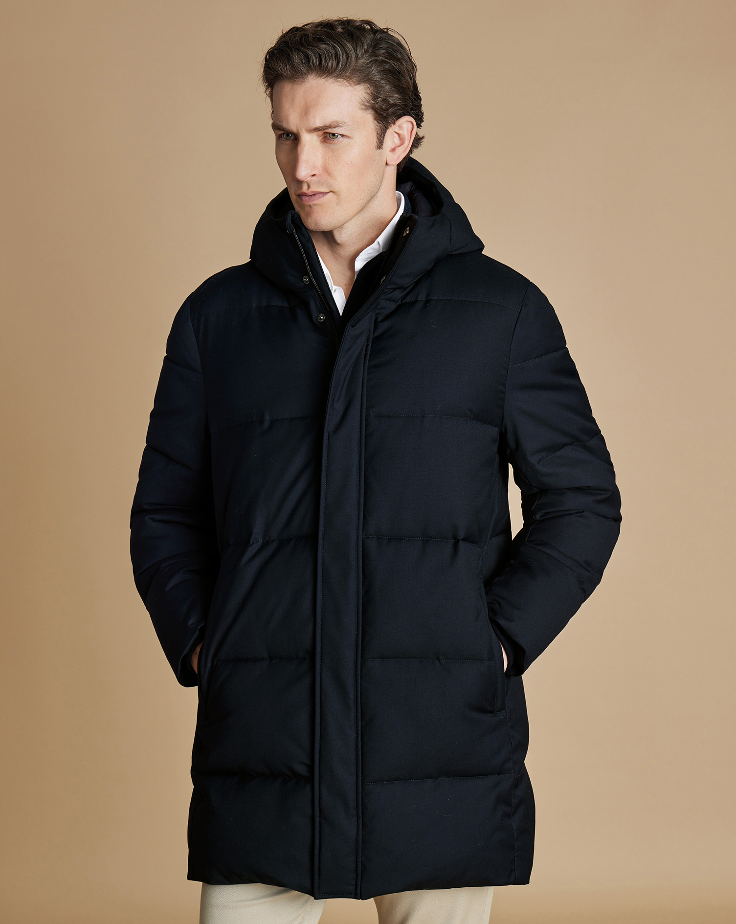 Quilted Puffer Coat - Navy