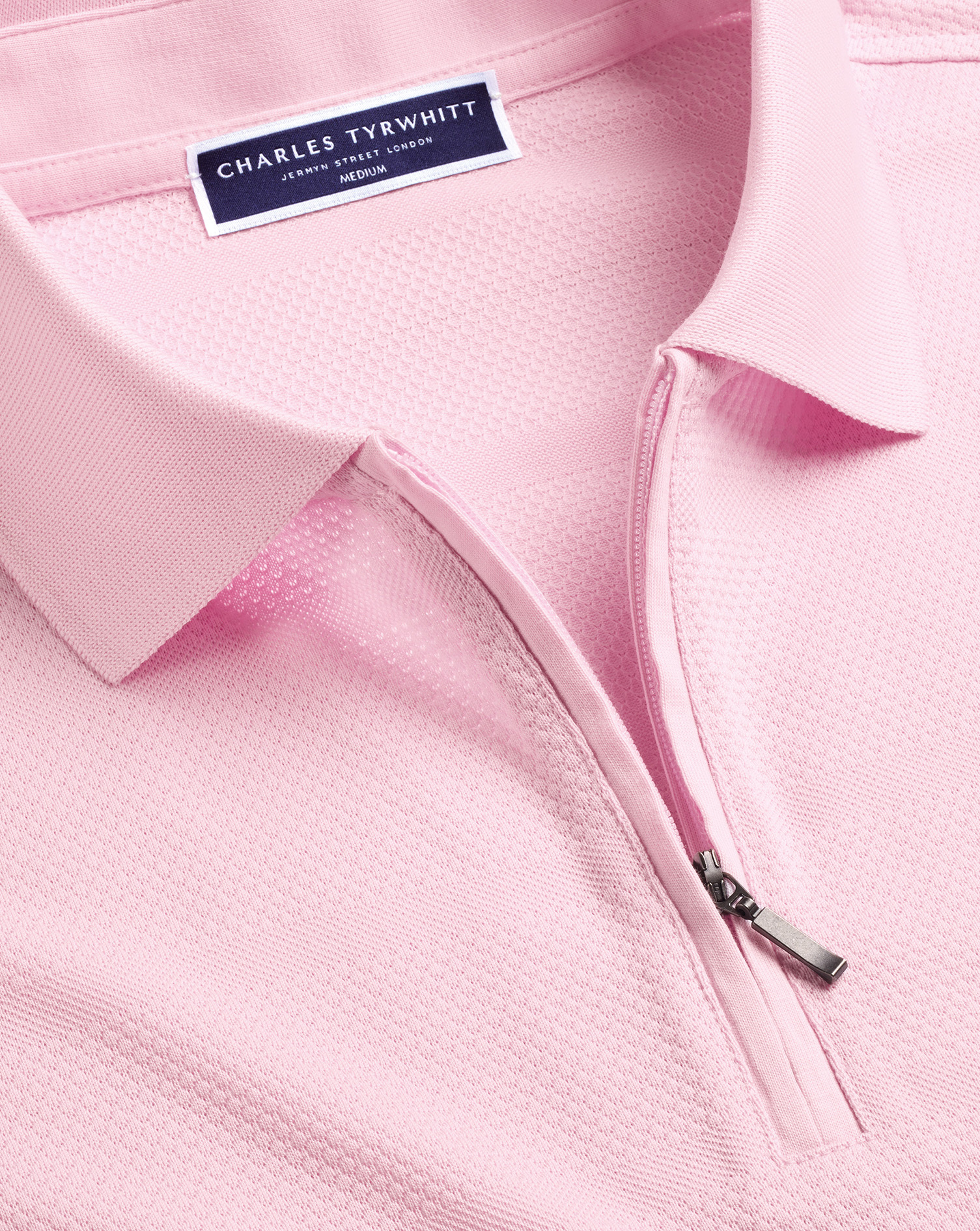 Textured Tyrwhitt Cool Polo - Pink