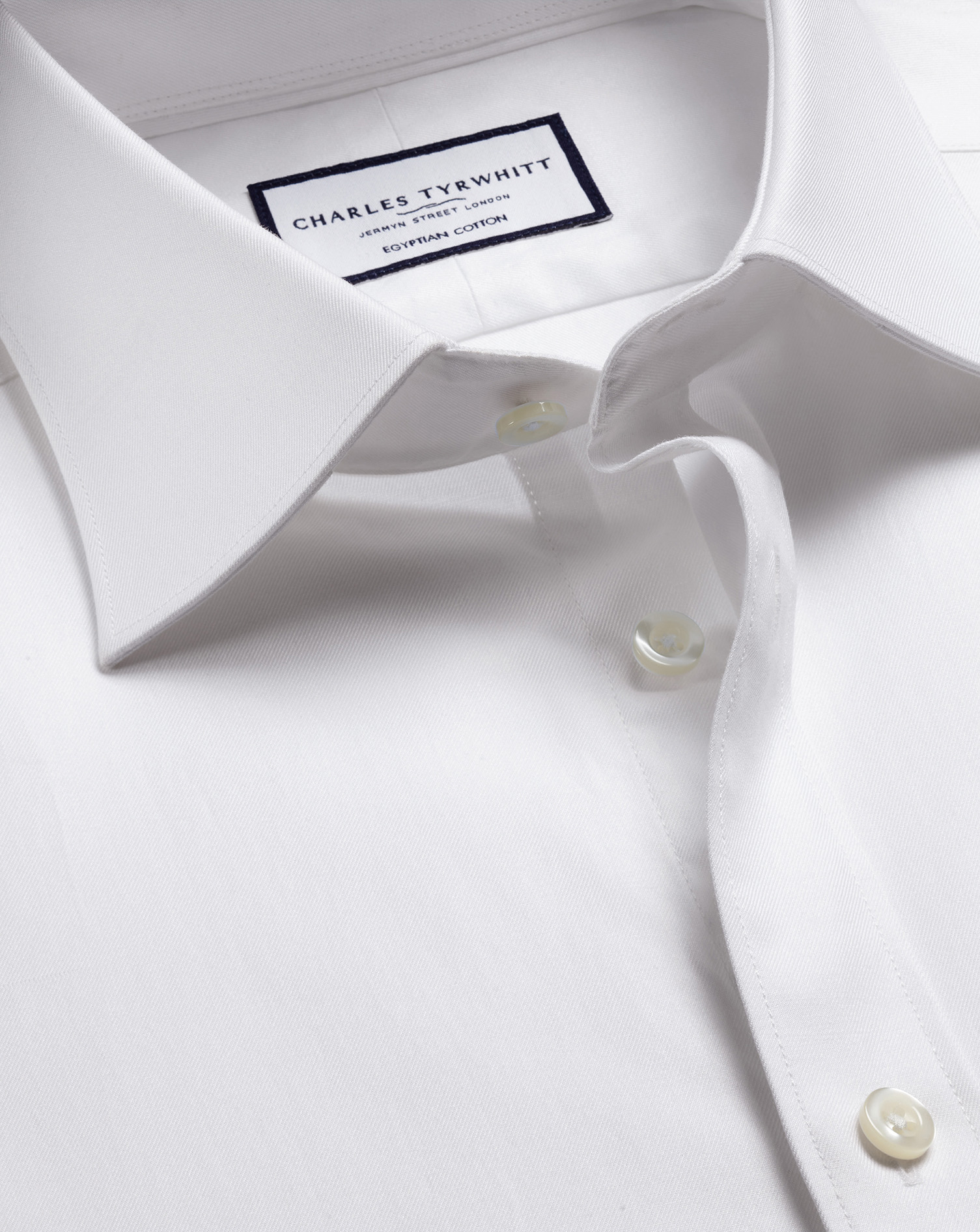 Charles Tyrwhitt Luxus-Twillhemd - weiß Umschlagmanschette