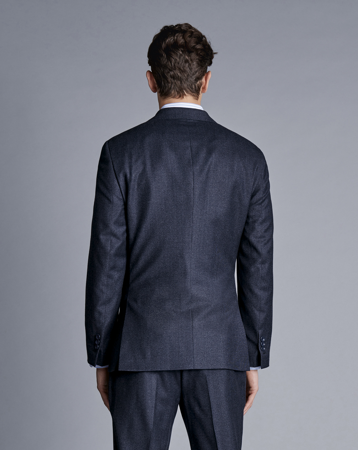 Italian Pindot Suit Jacket - Denim Blue