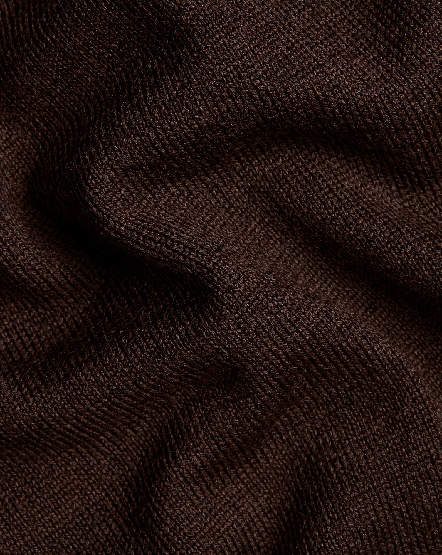 Merino Zip Neck Jumper  - Chocolate Brown