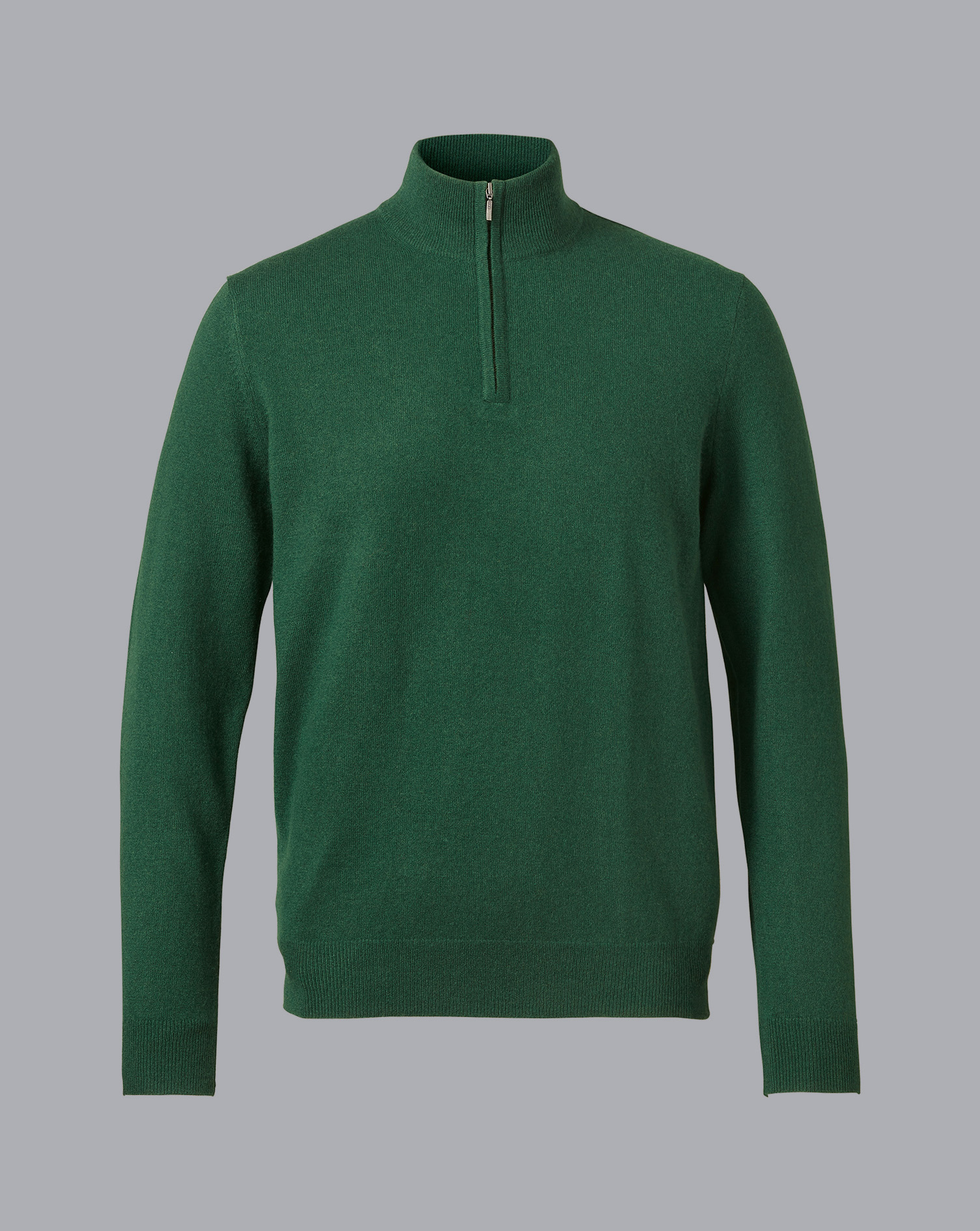 Cashmere Zip Neck Jumper - Dark Green