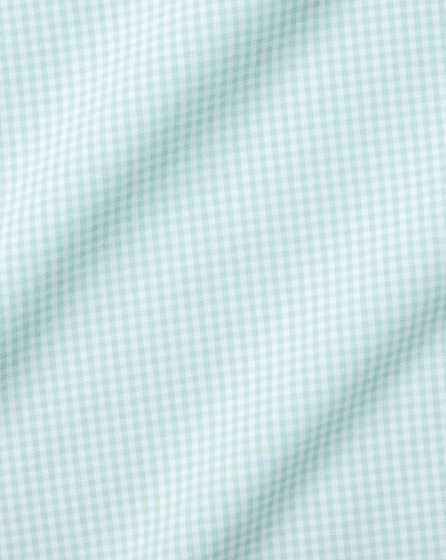 Cutaway Collar Non-Iron Mini Gingham Check Shirt - Aqua Green