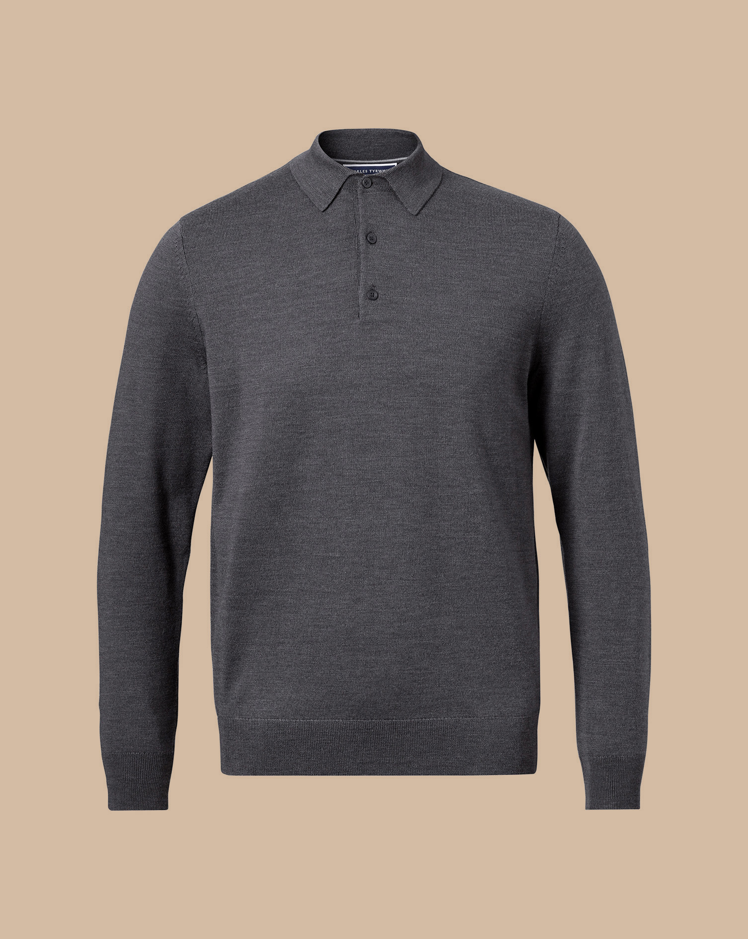 Merino Polo Jumper - Grey