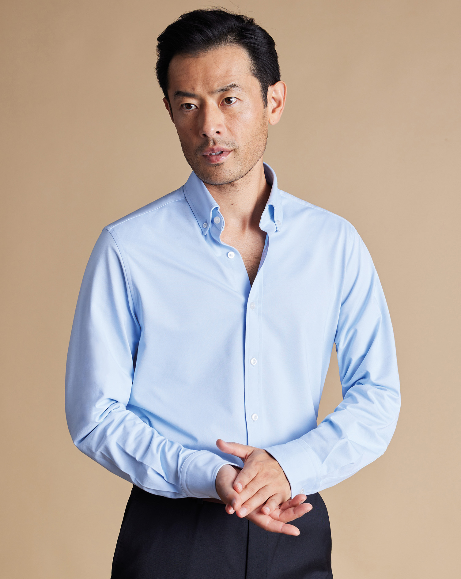 4-Way Stretch Jersey Shirt - Sky Blue