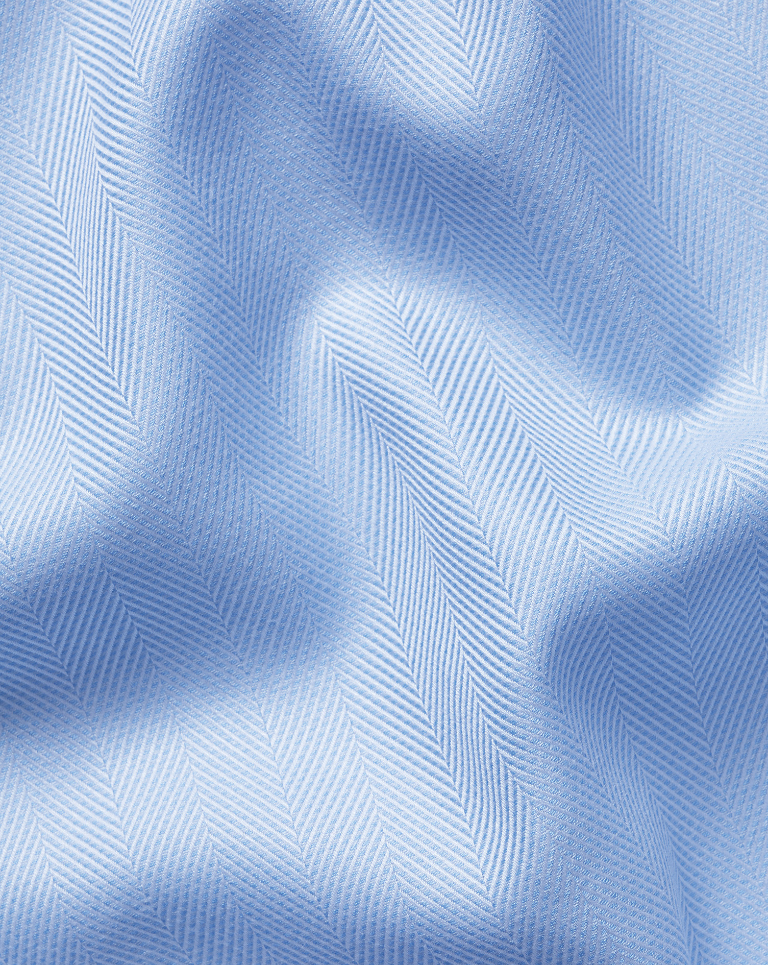 Cutaway Collar Non-Iron Herringbone Shirt - Sky Blue