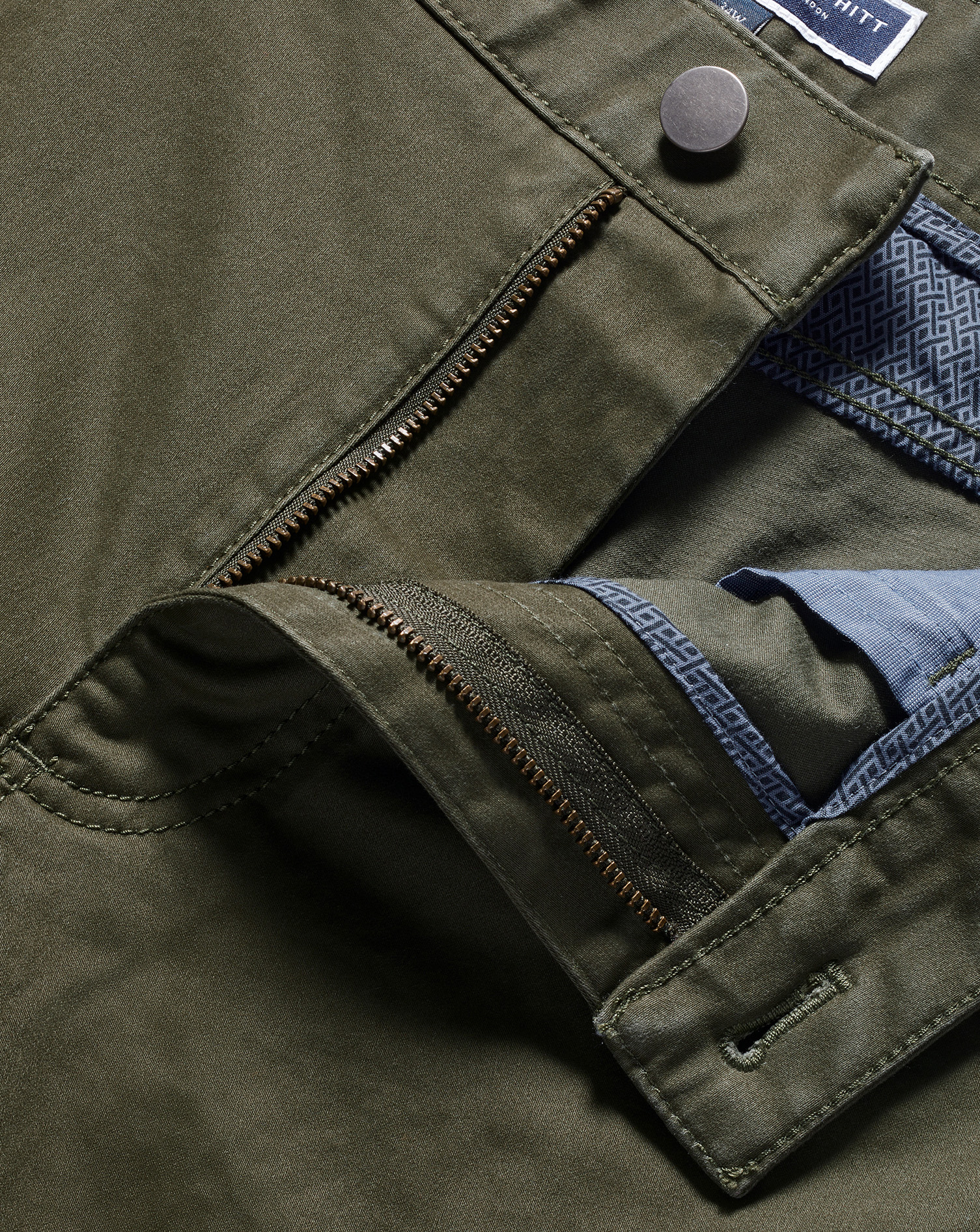 Twill 5 Pocket Jeans - Olive Green