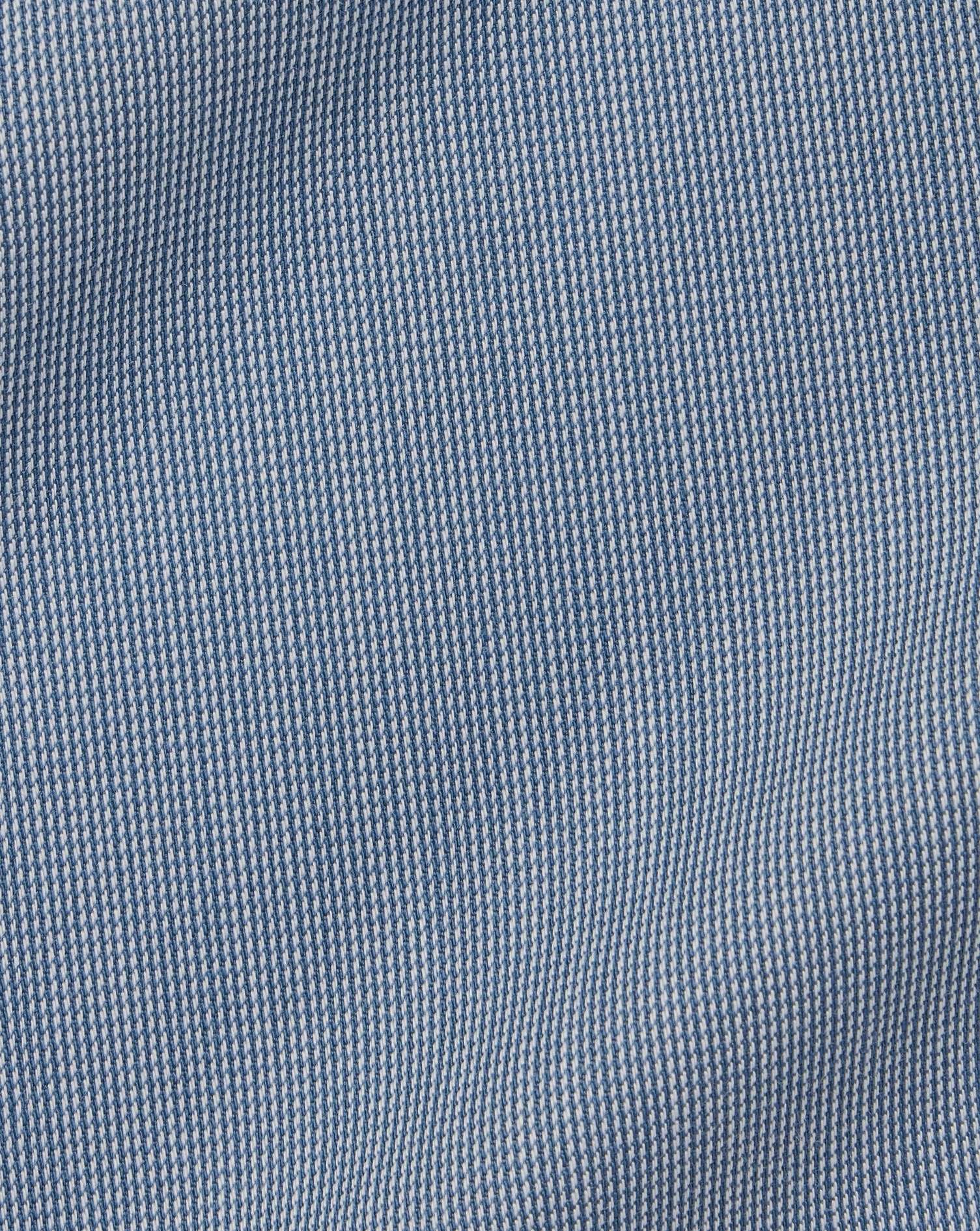 Semi-Cutaway Collar Twill Shirt with Printed Trim - Steel Blue