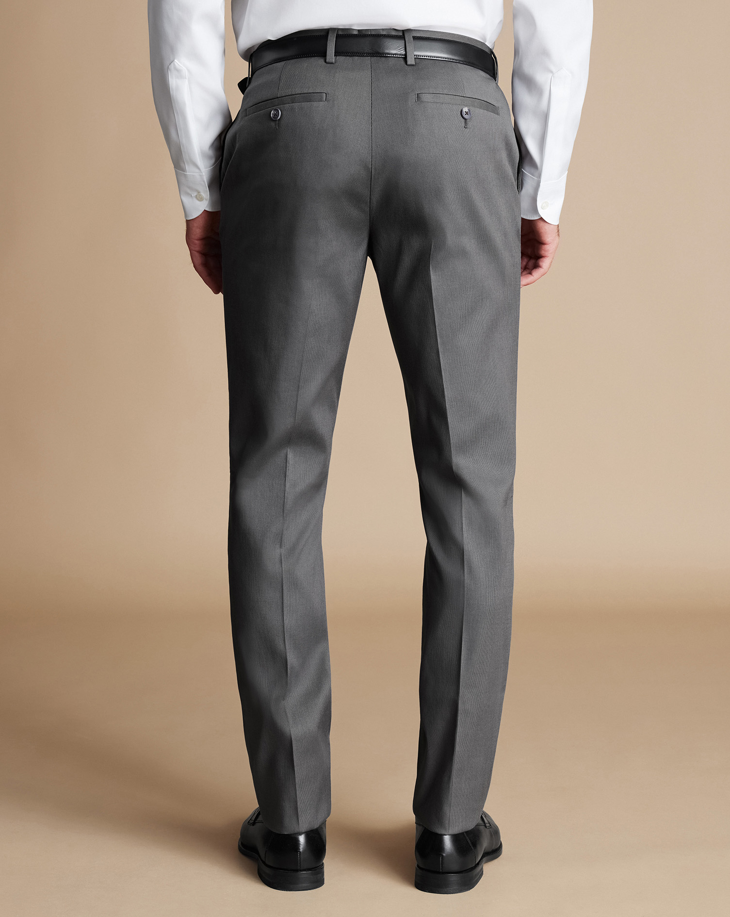 Smart Stretch Texture Trousers - Charcoal Grey