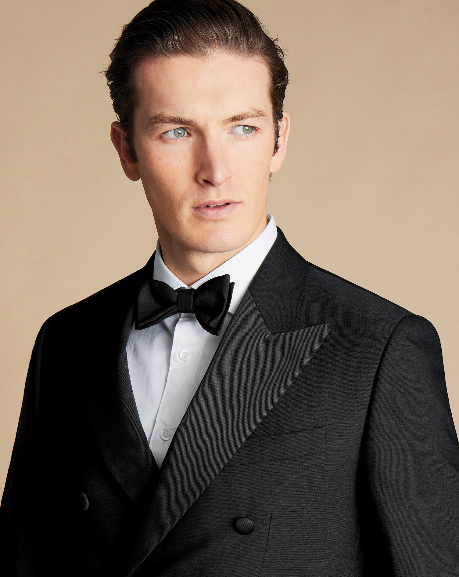 Double Breasted Dinner Suit Jacket  - Black