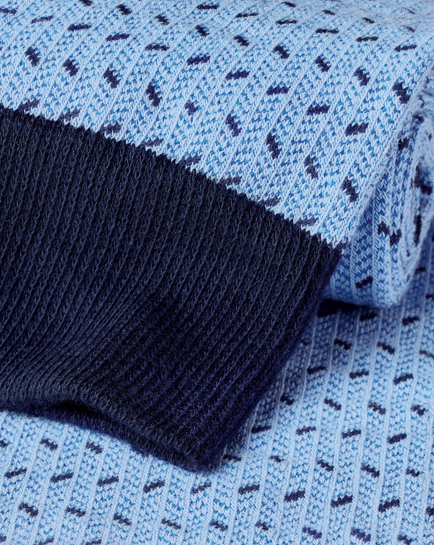 Mini Herringbone Socks - Cornflower Blue