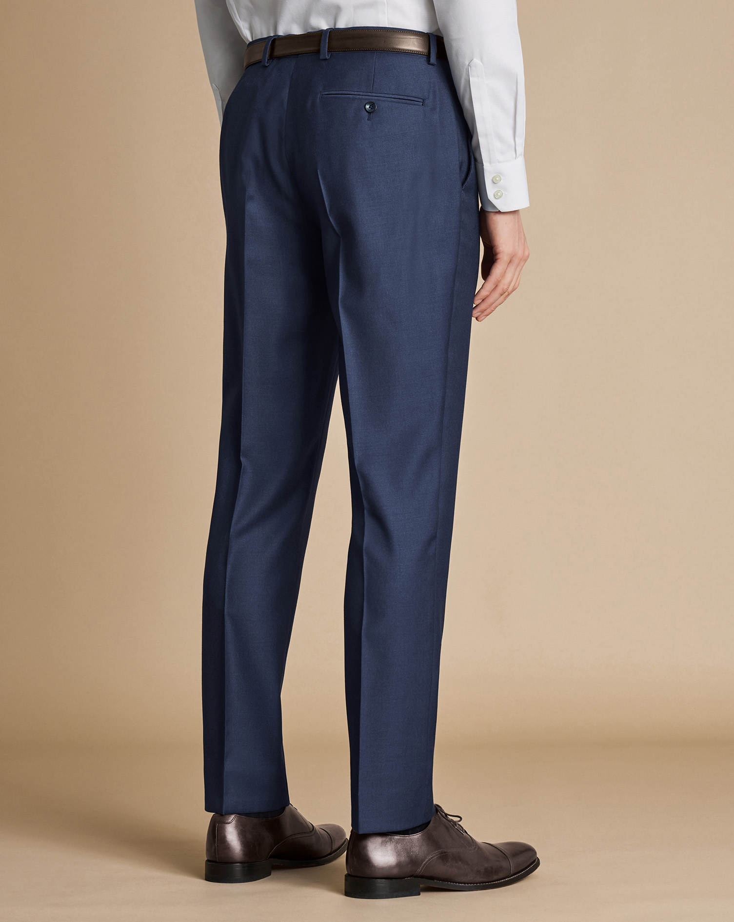 Natural Stretch Twill Suit Trousers - Indigo Blue