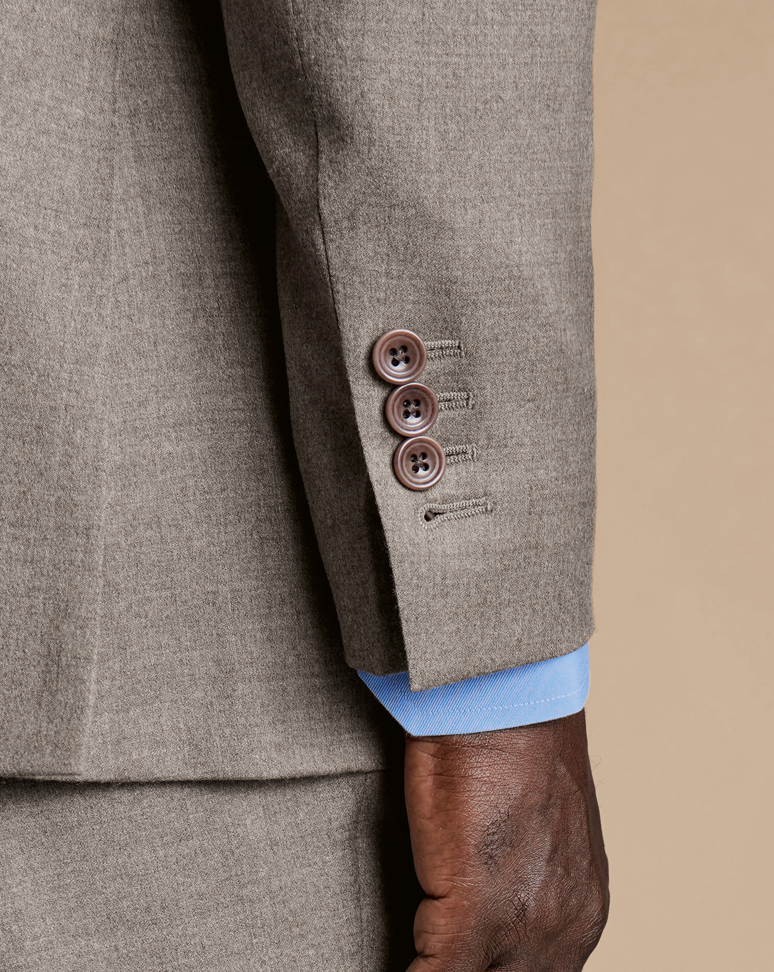 Italian Twill Suit Jacket - Taupe