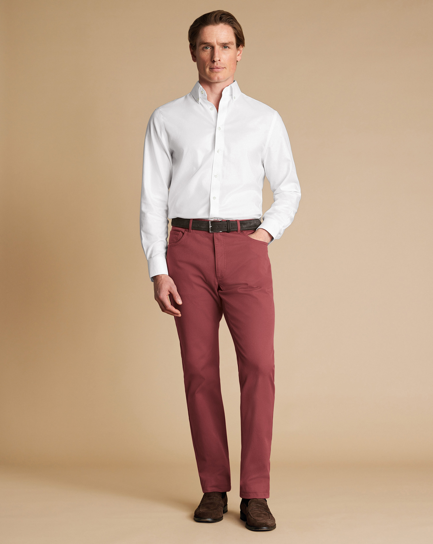 Twill 5 Pocket Jeans - Claret Pink