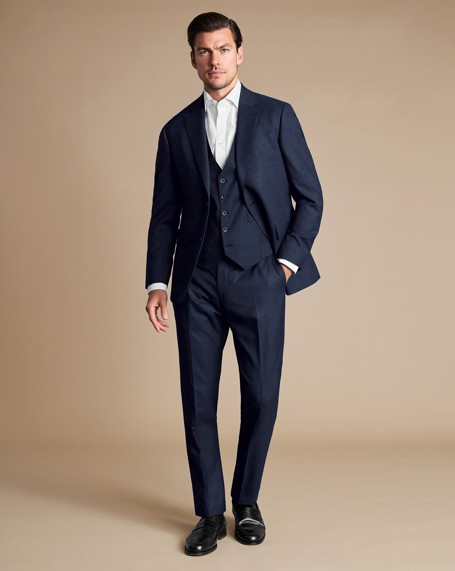 Ultimate Performance End-on-End Suit Waistcoat - Navy