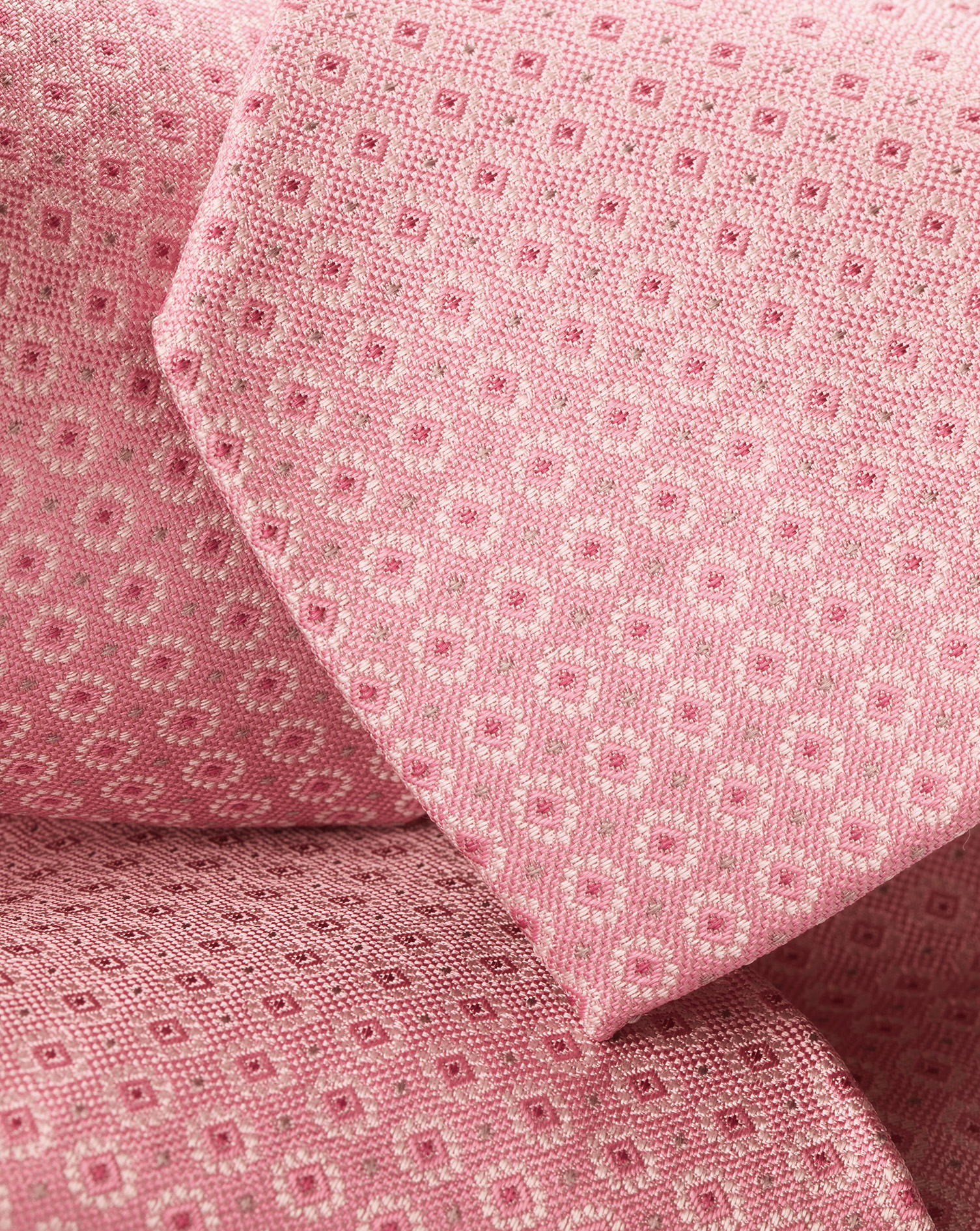 Mini Floral Pattern Silk Tie - Pink