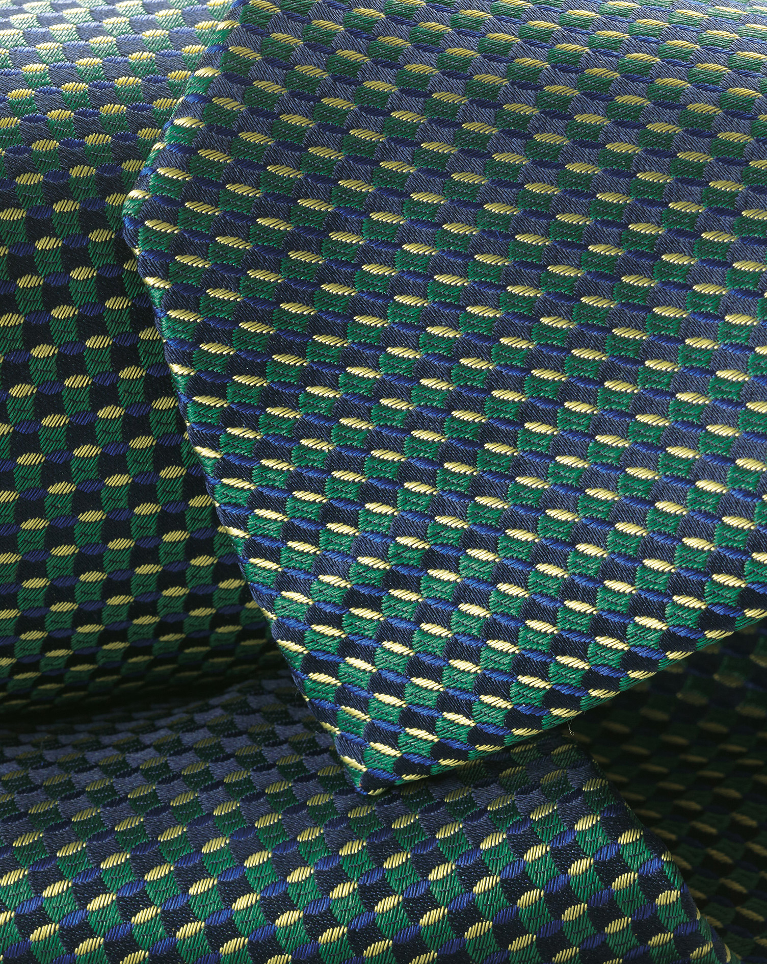 Semi Plain Silk Pattern Tie - Green