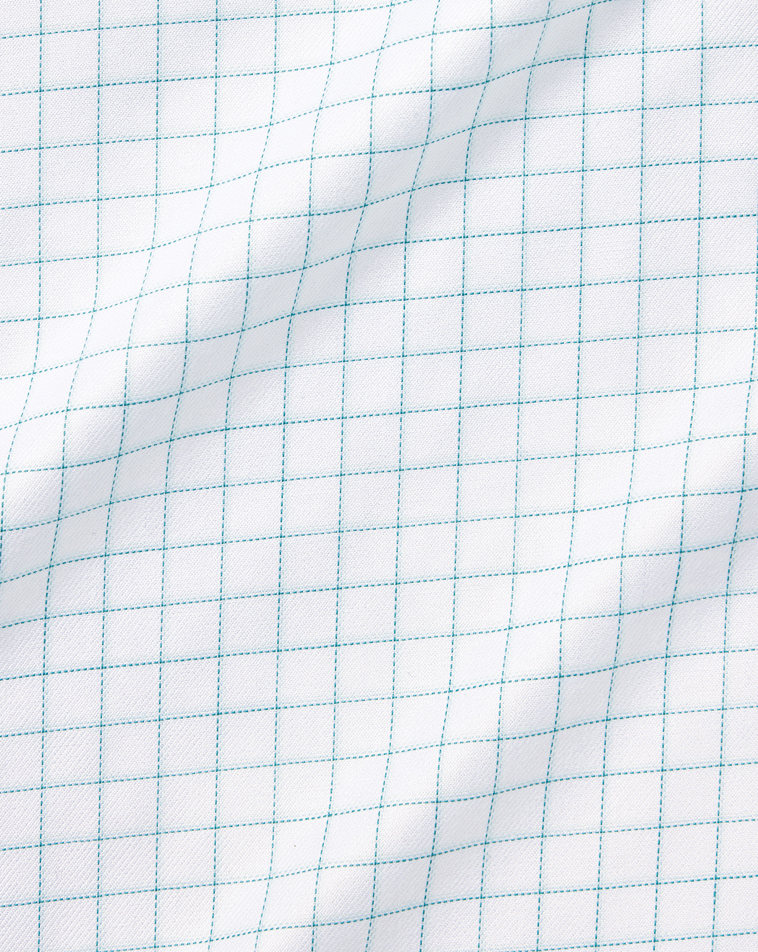 Non-Iron Twill Fine Shadow Check Shirt - Aqua Green