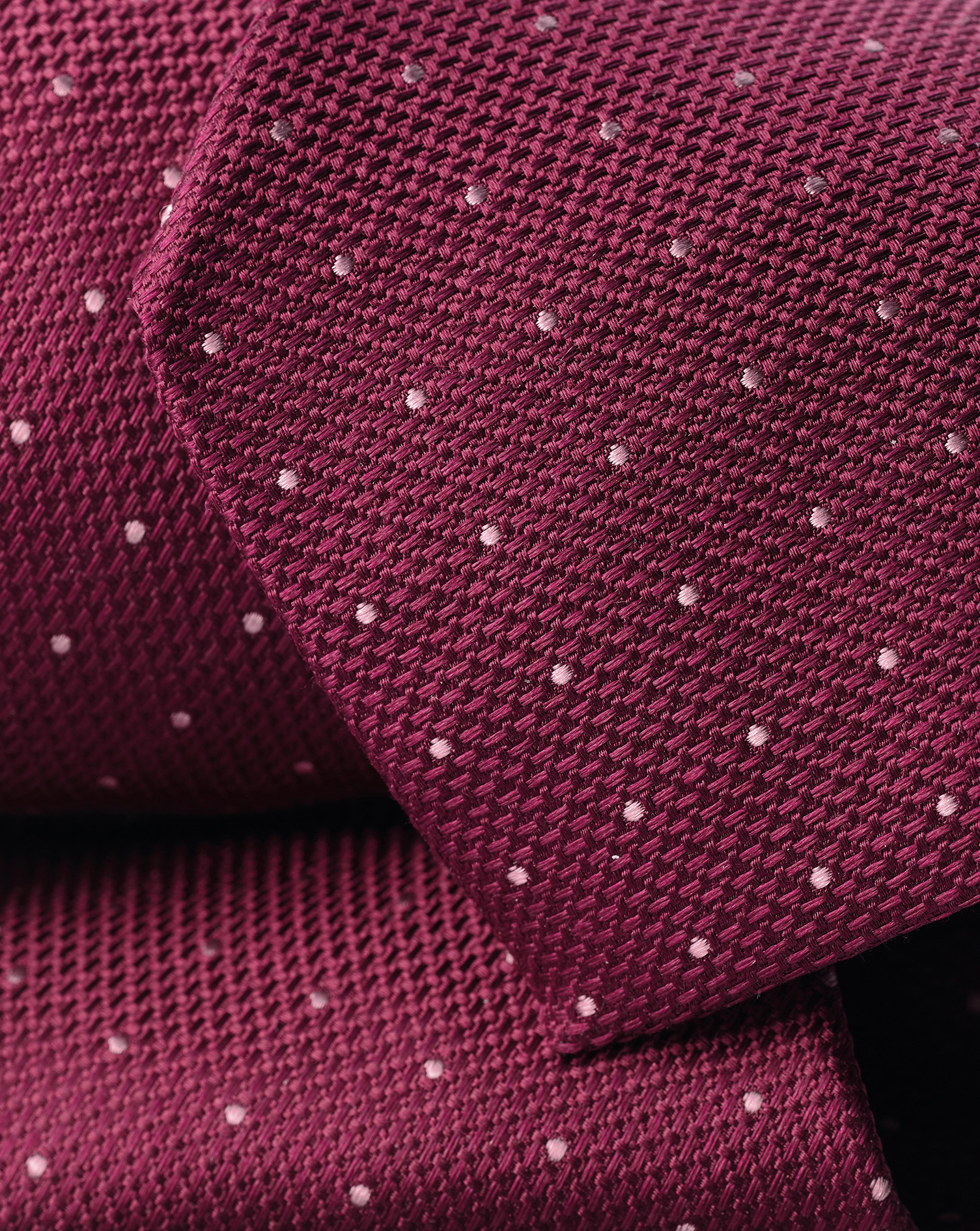 Spot Silk Tie - Dark Pink