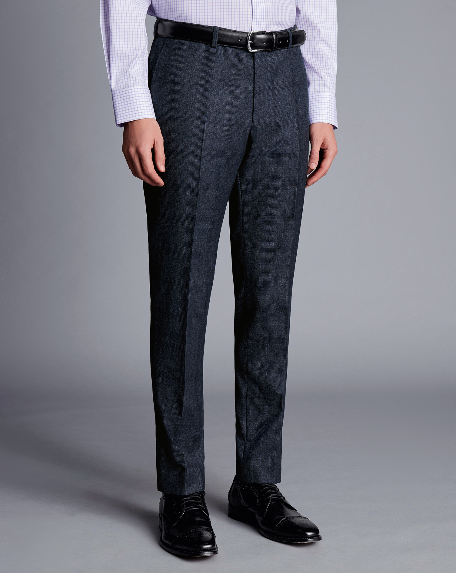 Check Suit Trousers - Denim Blue