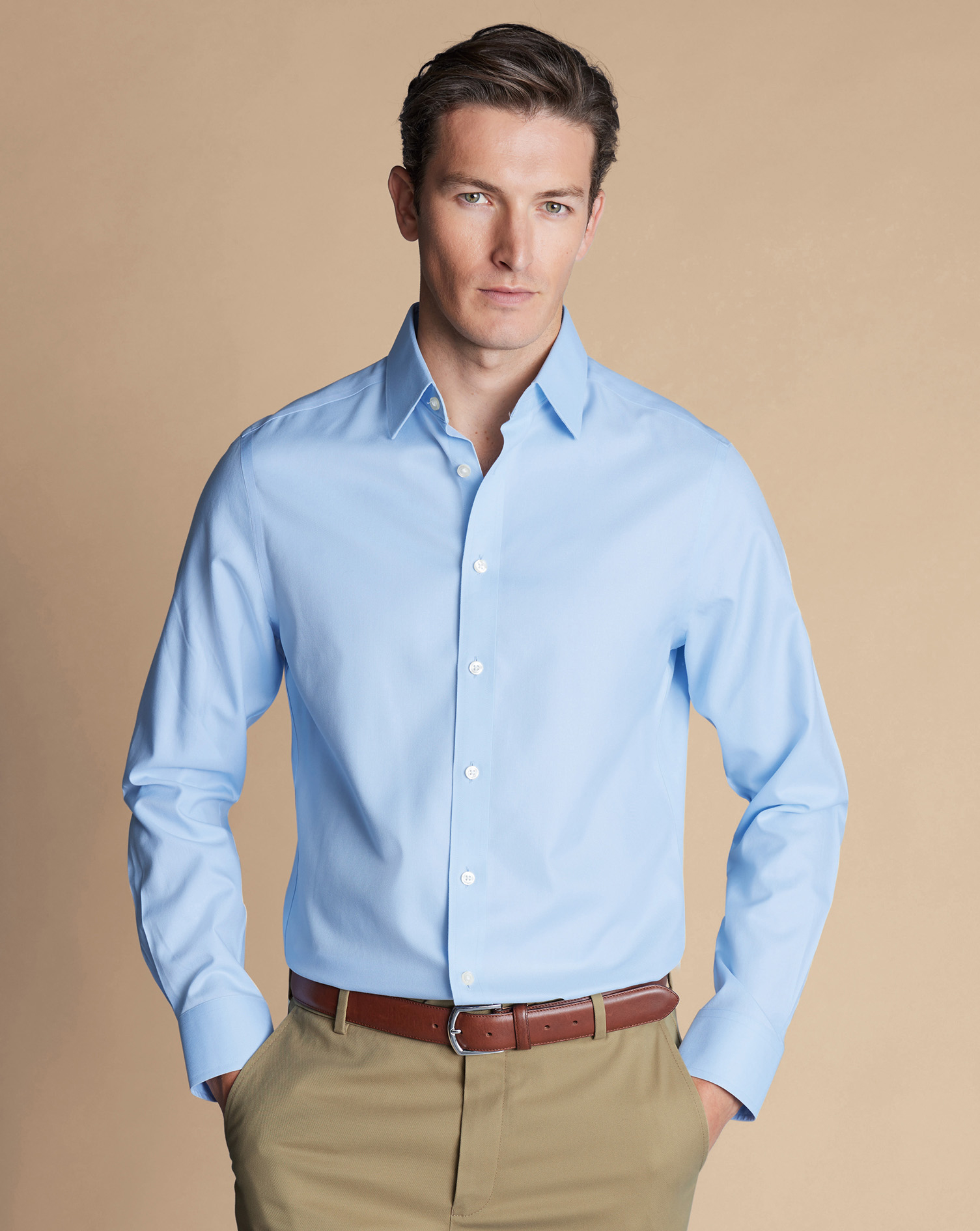 Non-Iron Twill Shirt - Sky Blue