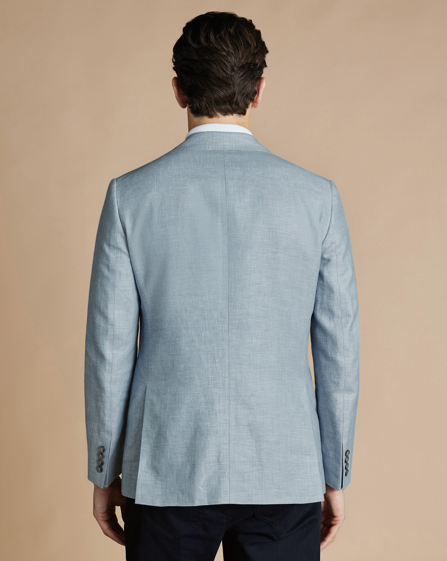 Linen Cotton Jacket - Mid Blue