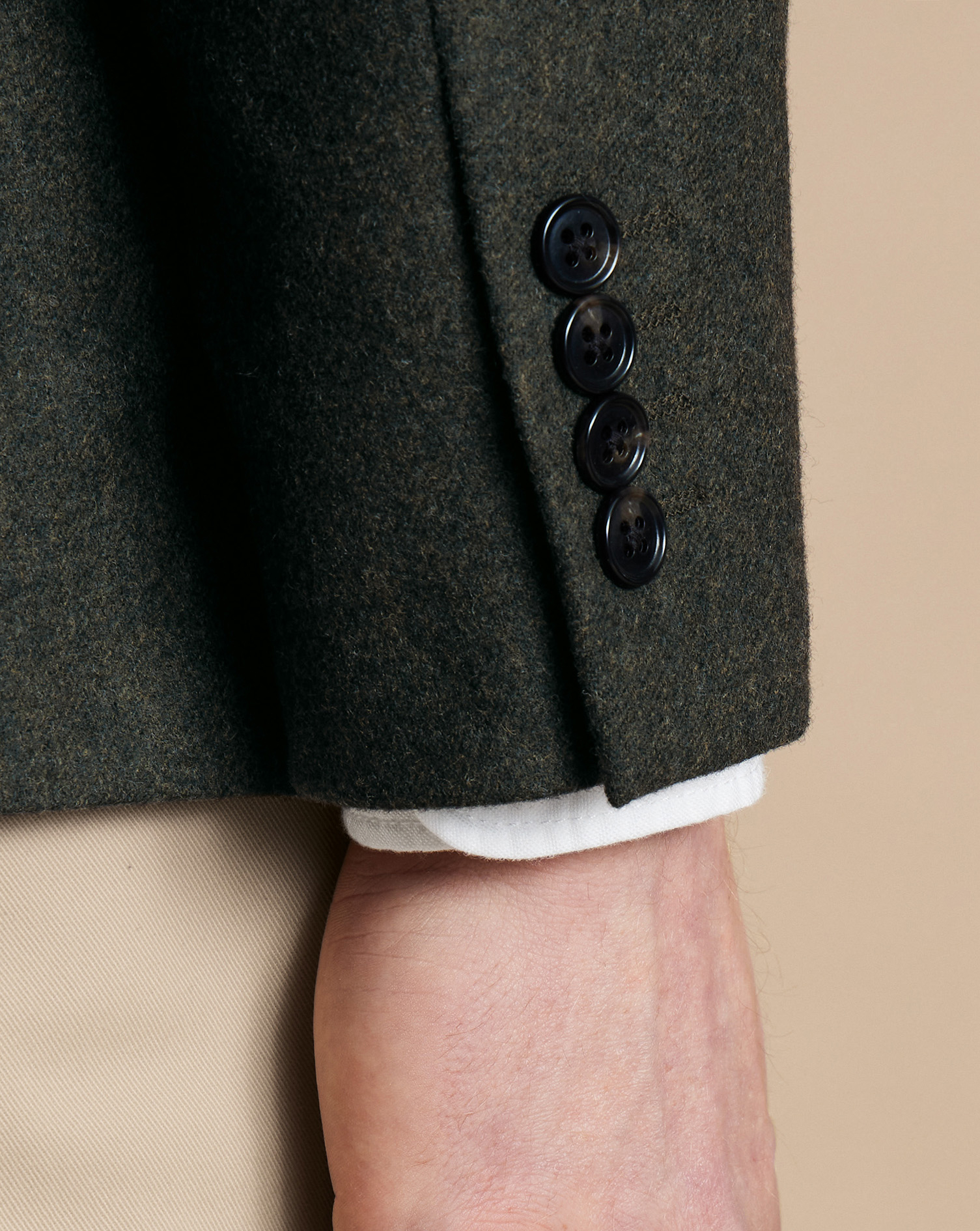 Unstructured Wool Jacket - Forest Green