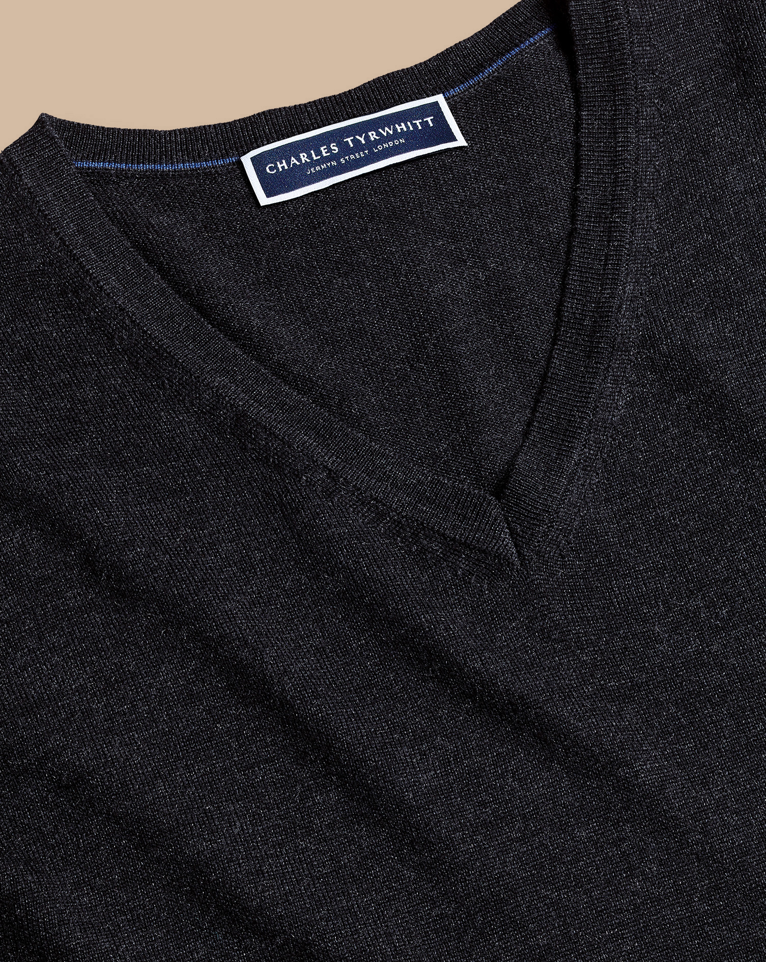 Merino V-Neck Jumper - Charcoal Grey