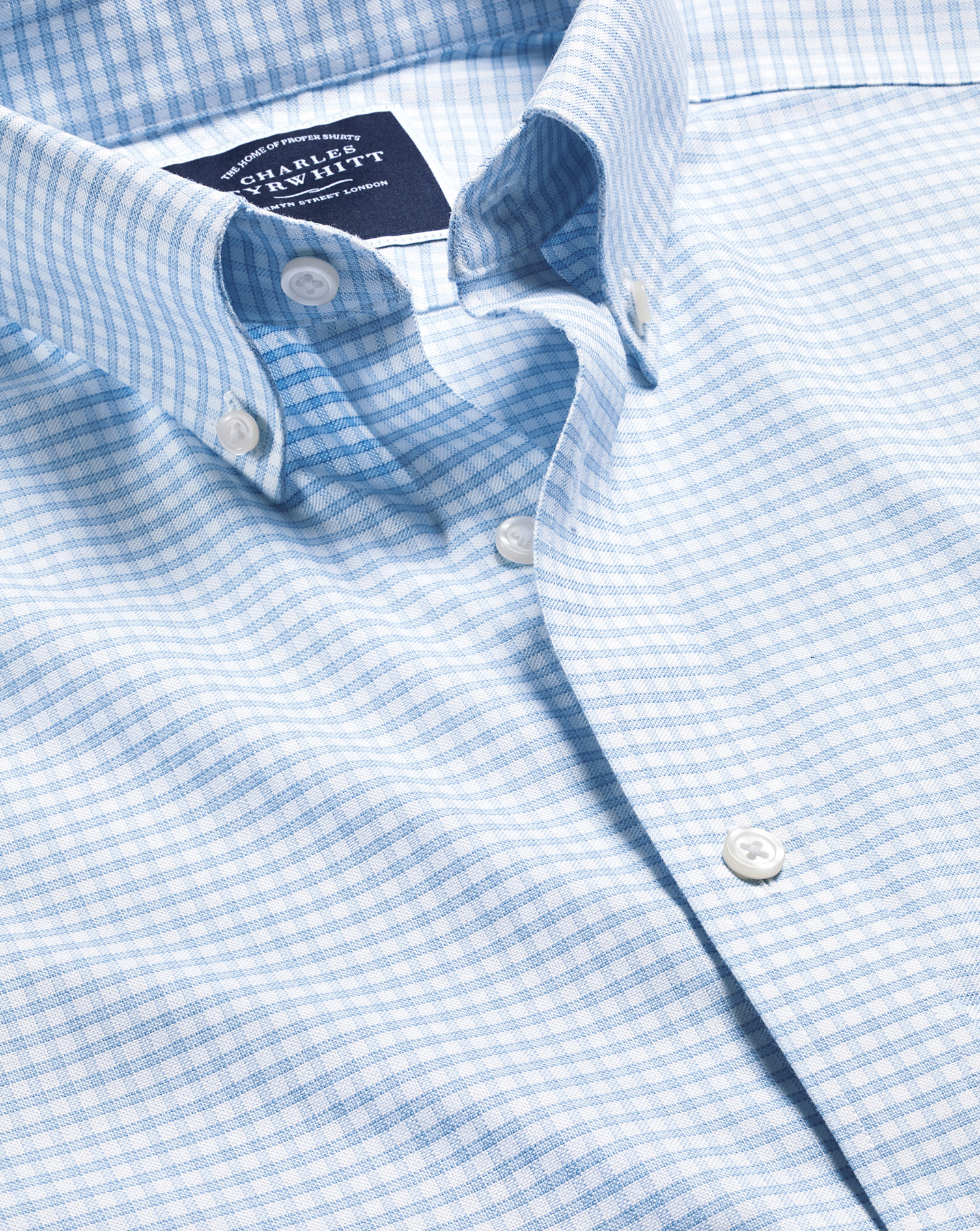 Button-Down Collar Non-Iron Stretch Oxford Shirt - Cornflower Blue