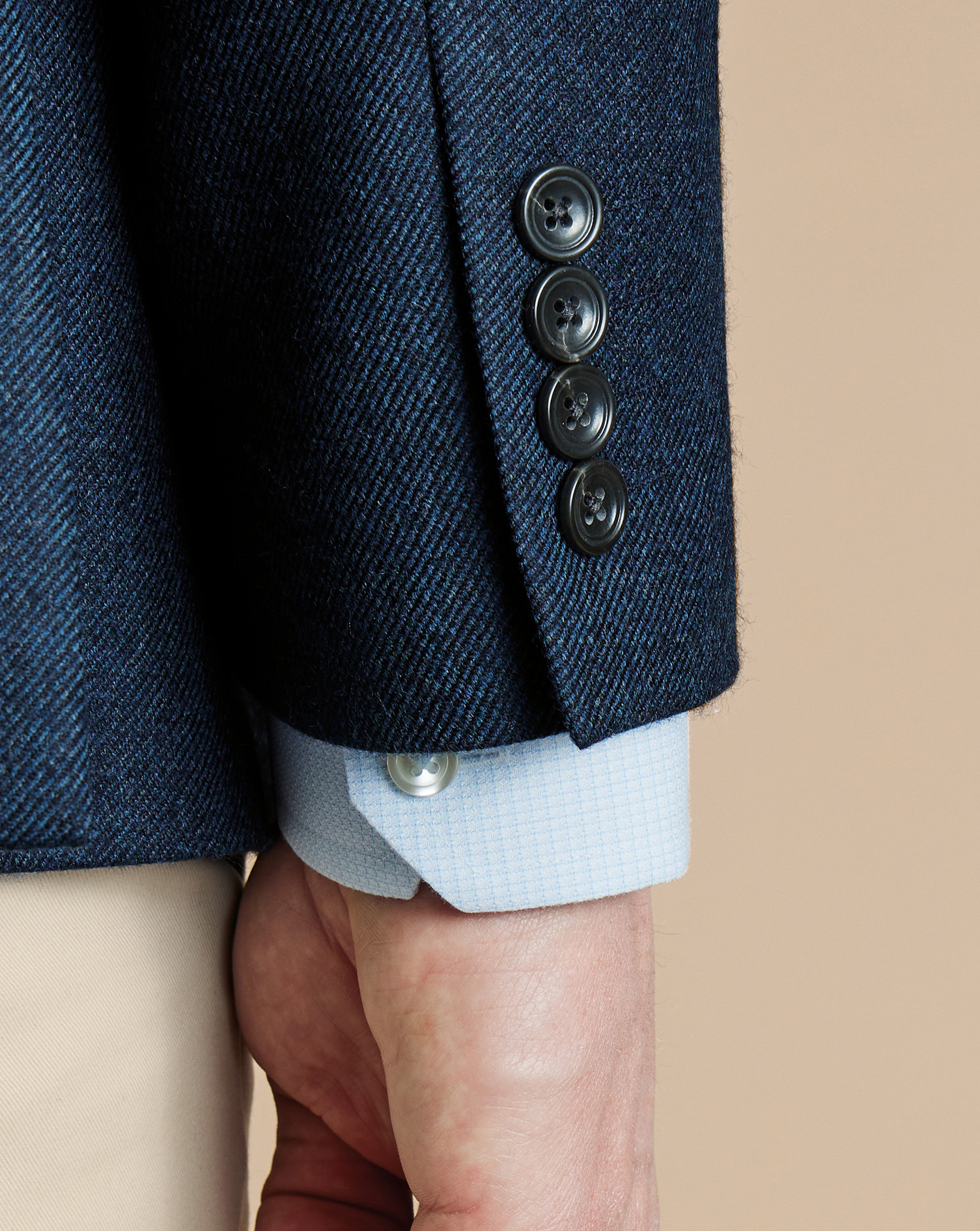 Wool Texture Twill Jacket - Steel Blue