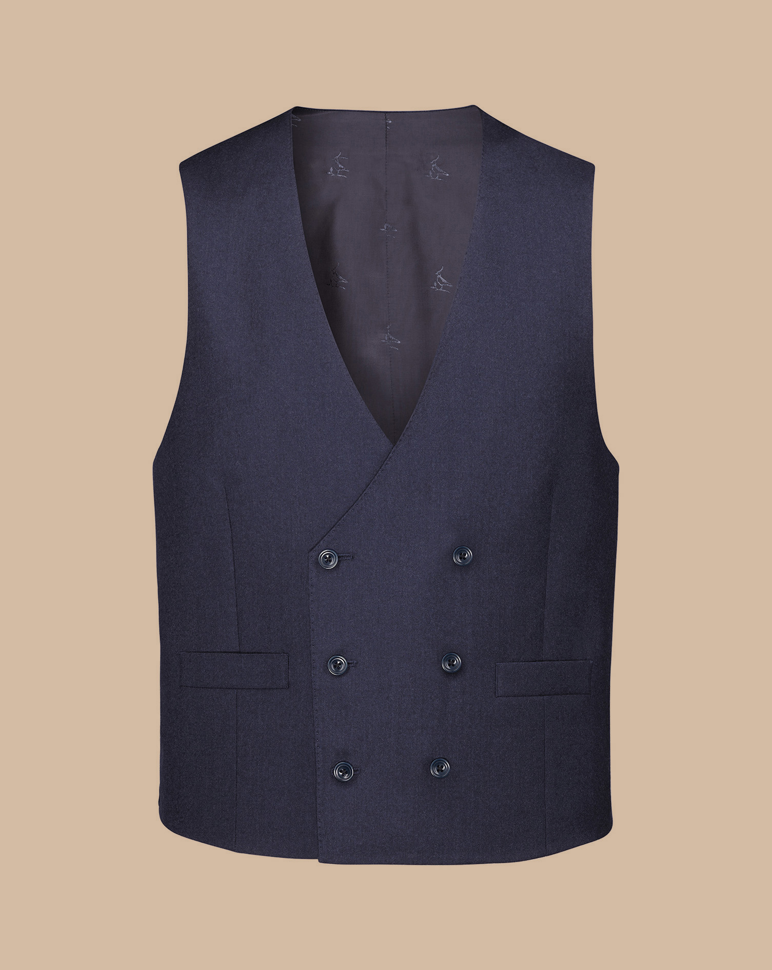 Italian Flannel Suit Waistcoat - Indigo Blue