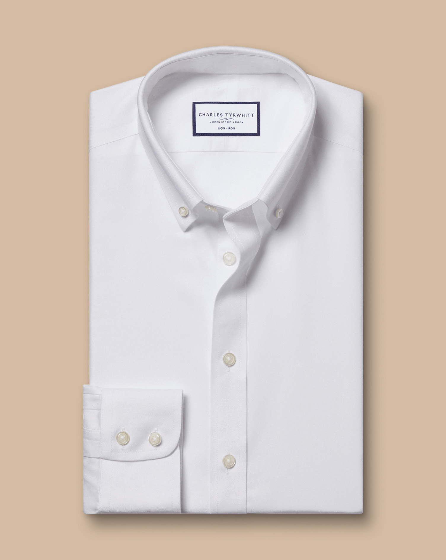 Button-Down Collar Non-Iron Twill Shirt - White