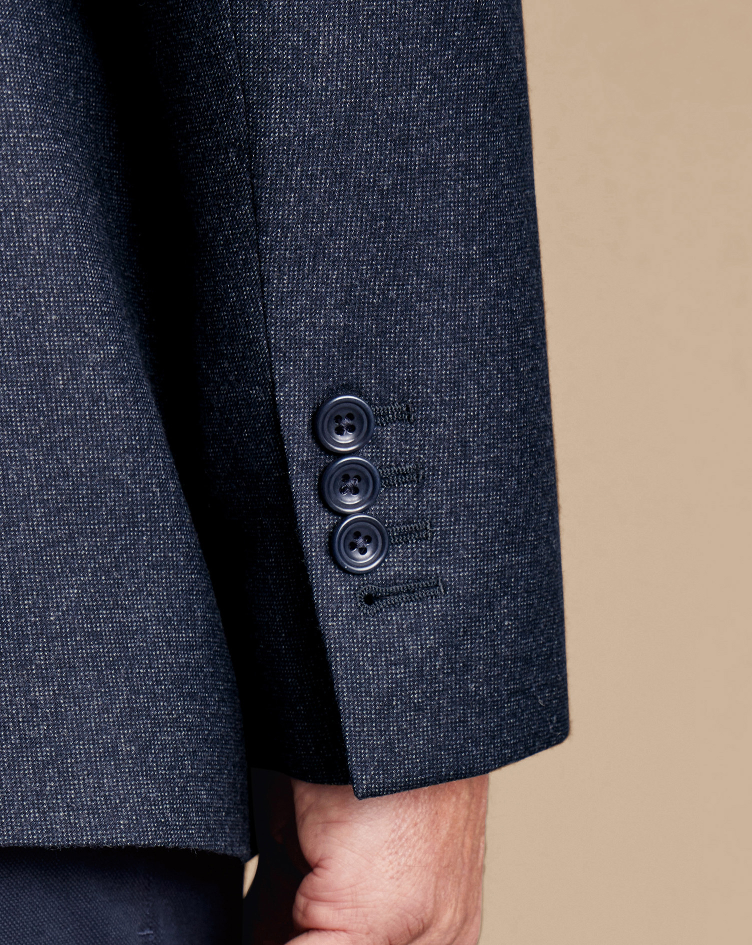 Italian Pindot Suit Jacket - Denim Blue