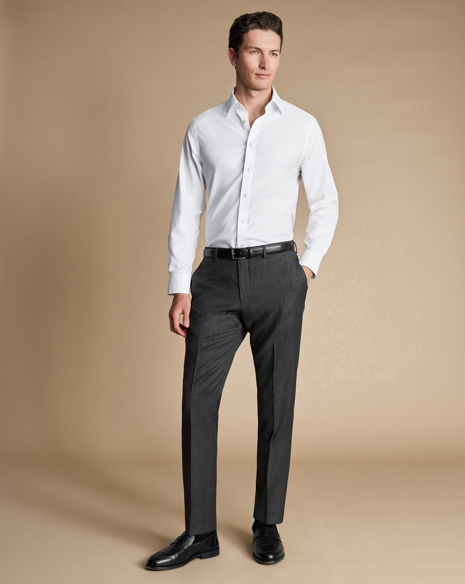 Italian Luxury Suit Trousers  - Dark Grey