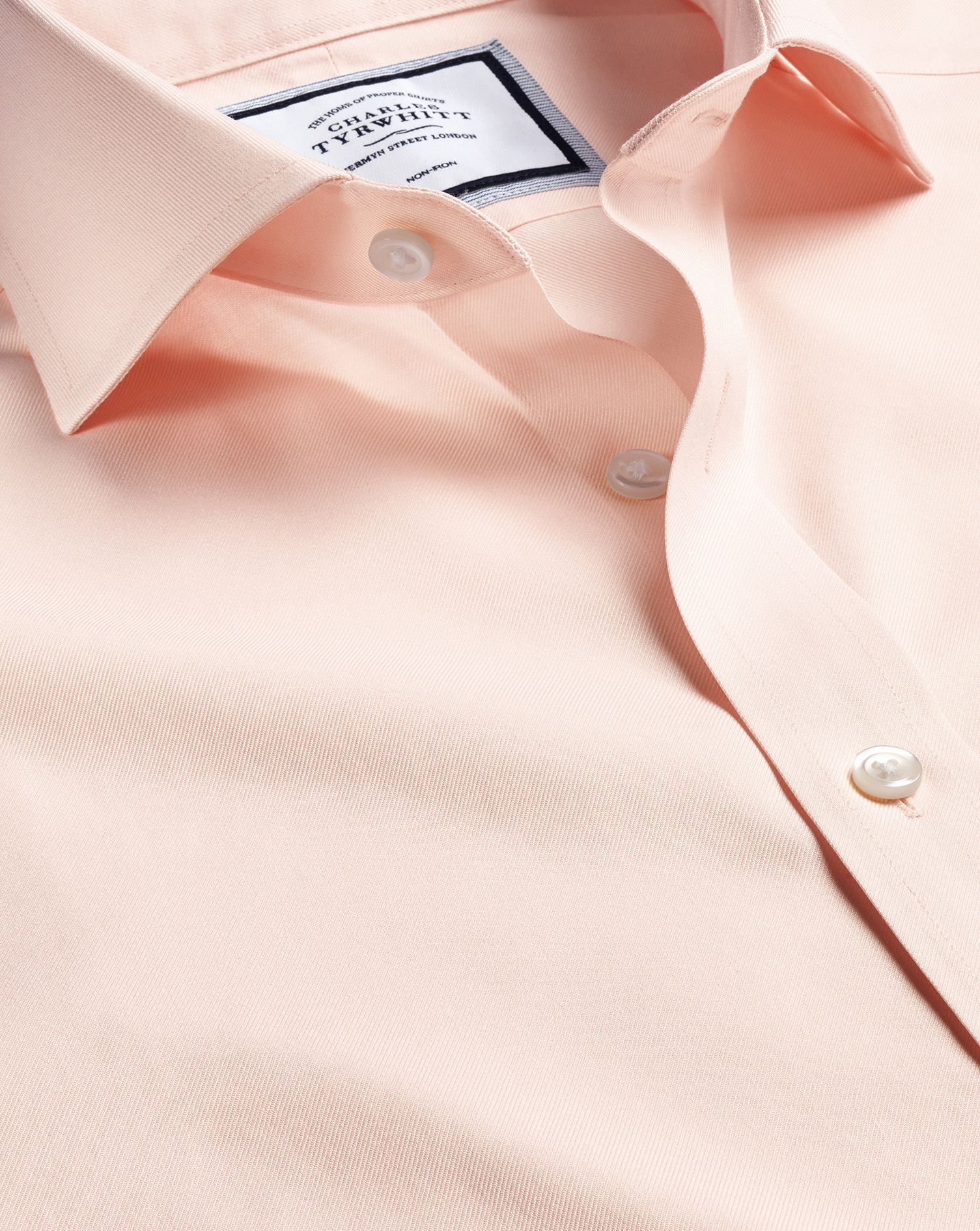 Charles Tyrwhitt Men's  Cutaway Collar Non-iron Twill Dress Shirt In Orange