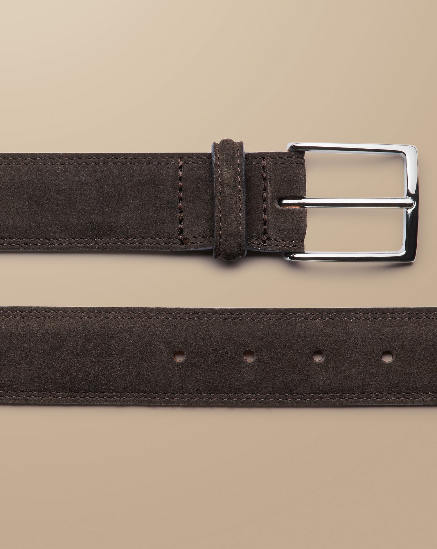 Made in England Suede Belt - Chocolate